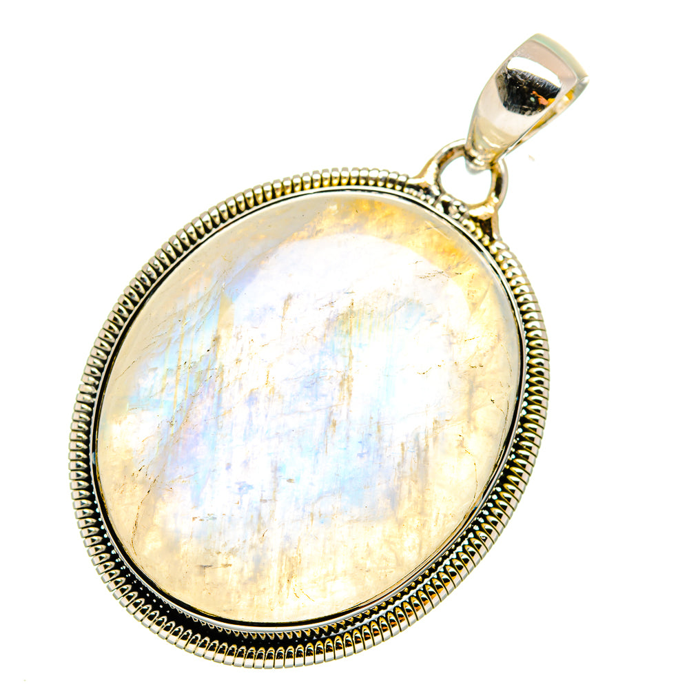 Rainbow Moonstone Pendants handcrafted by Anasilvercos - PD11980