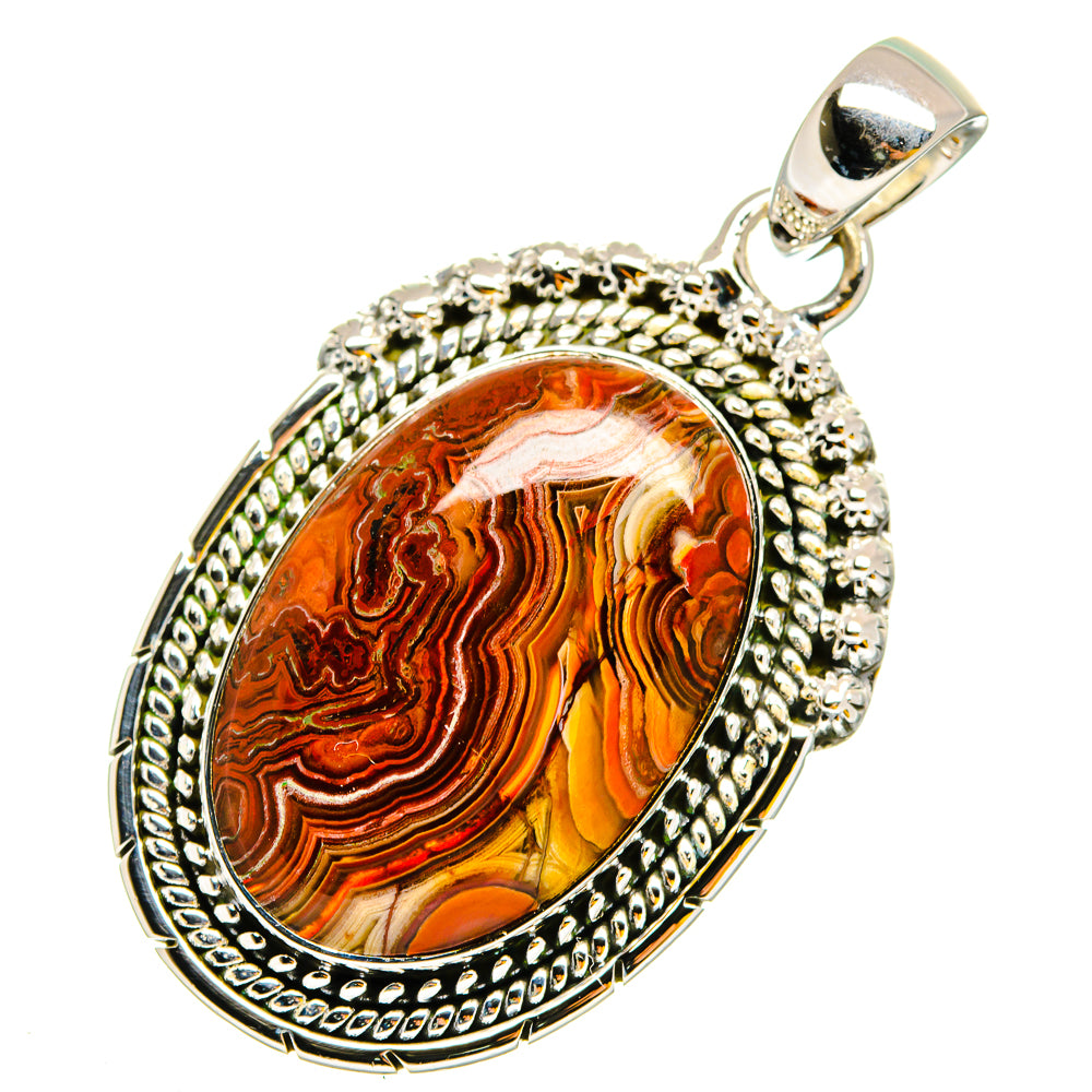 Crazy Lace Agate Pendants handcrafted by Anasilvercos - PD12014