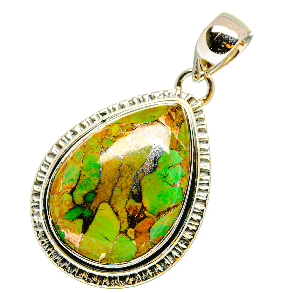 Green Copper Composite Turquoise Pendants handcrafted by Anasilvercos - PD12024