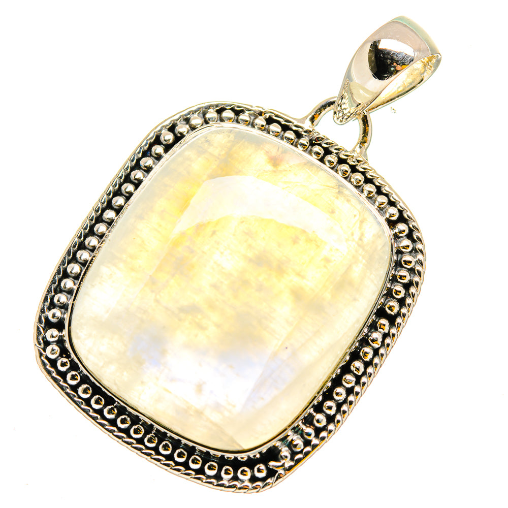 Rainbow Moonstone Pendants handcrafted by Anasilvercos - PD12048