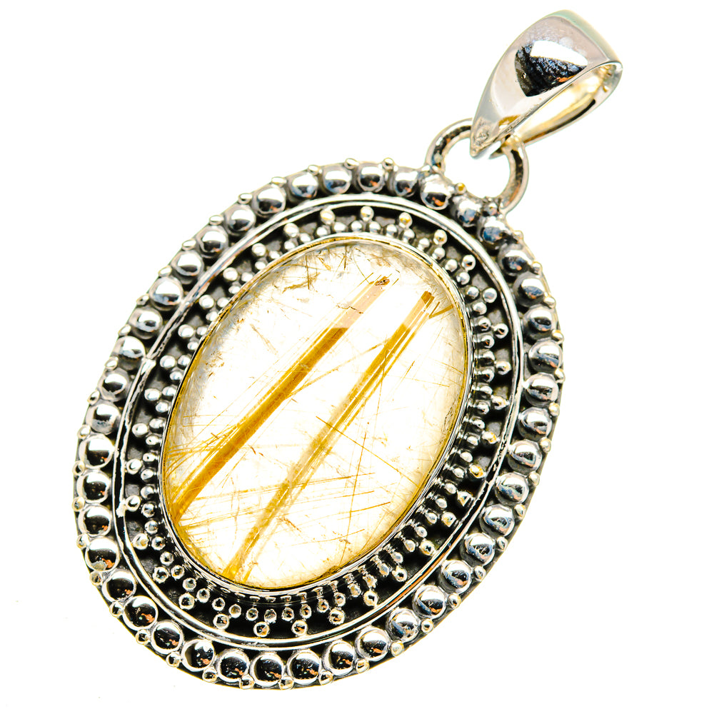 Rutilated Quartz Pendants handcrafted by Anasilvercos - PD12069