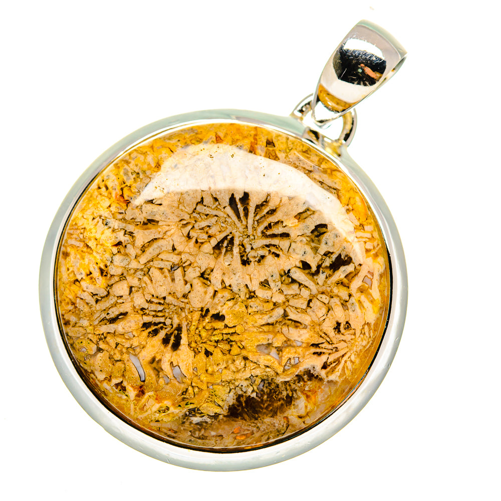 Fossil Coral Pendants handcrafted by Anasilvercos - PD12077