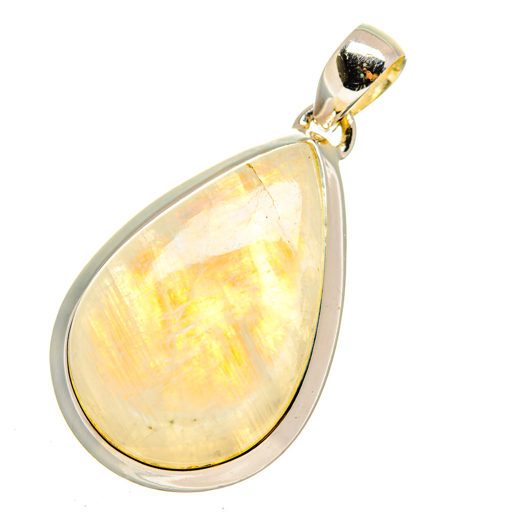 Rainbow Moonstone Pendants handcrafted by Anasilvercos - PD12082