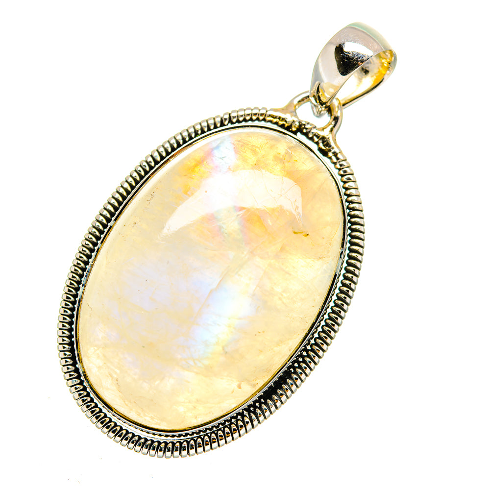 Rainbow Moonstone Pendants handcrafted by Anasilvercos - PD12086