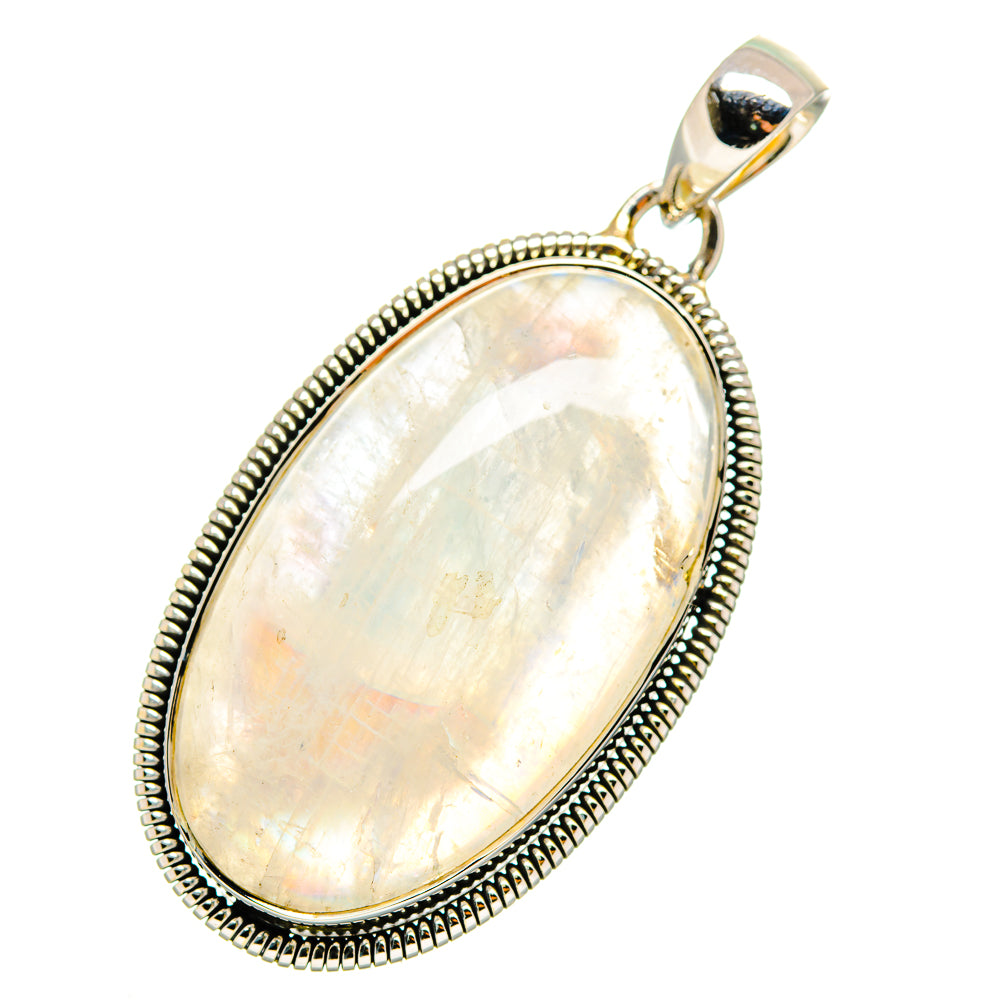 Rainbow Moonstone Pendants handcrafted by Anasilvercos - PD12090