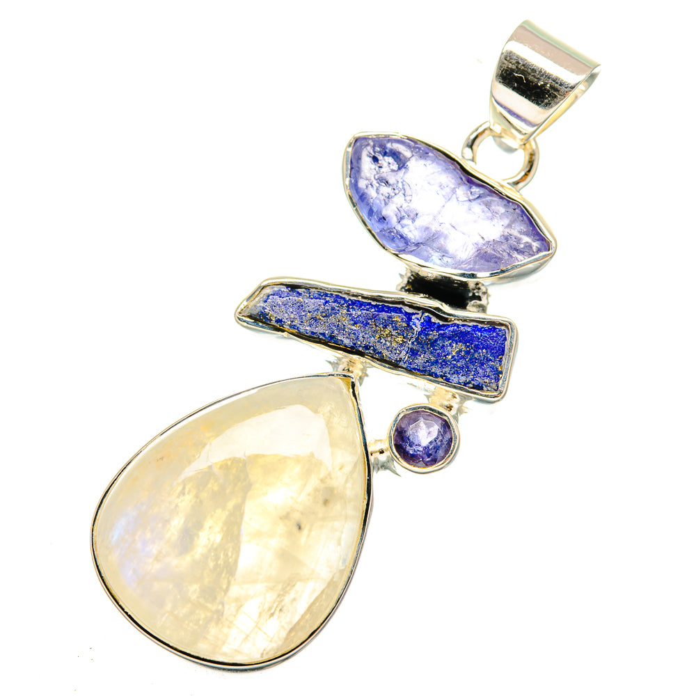 Rainbow Moonstone Pendants handcrafted by Anasilvercos - PD12103