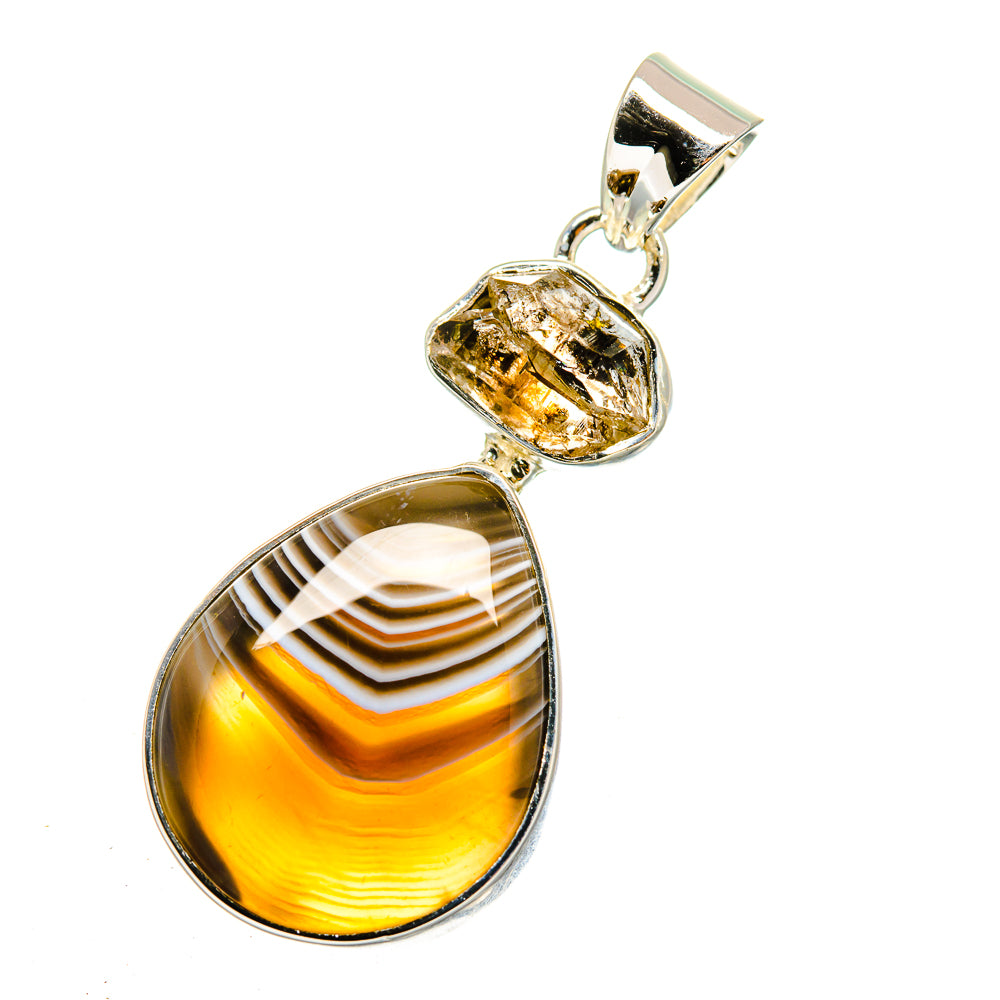 Botswana Agate Pendants handcrafted by Anasilvercos - PD12113