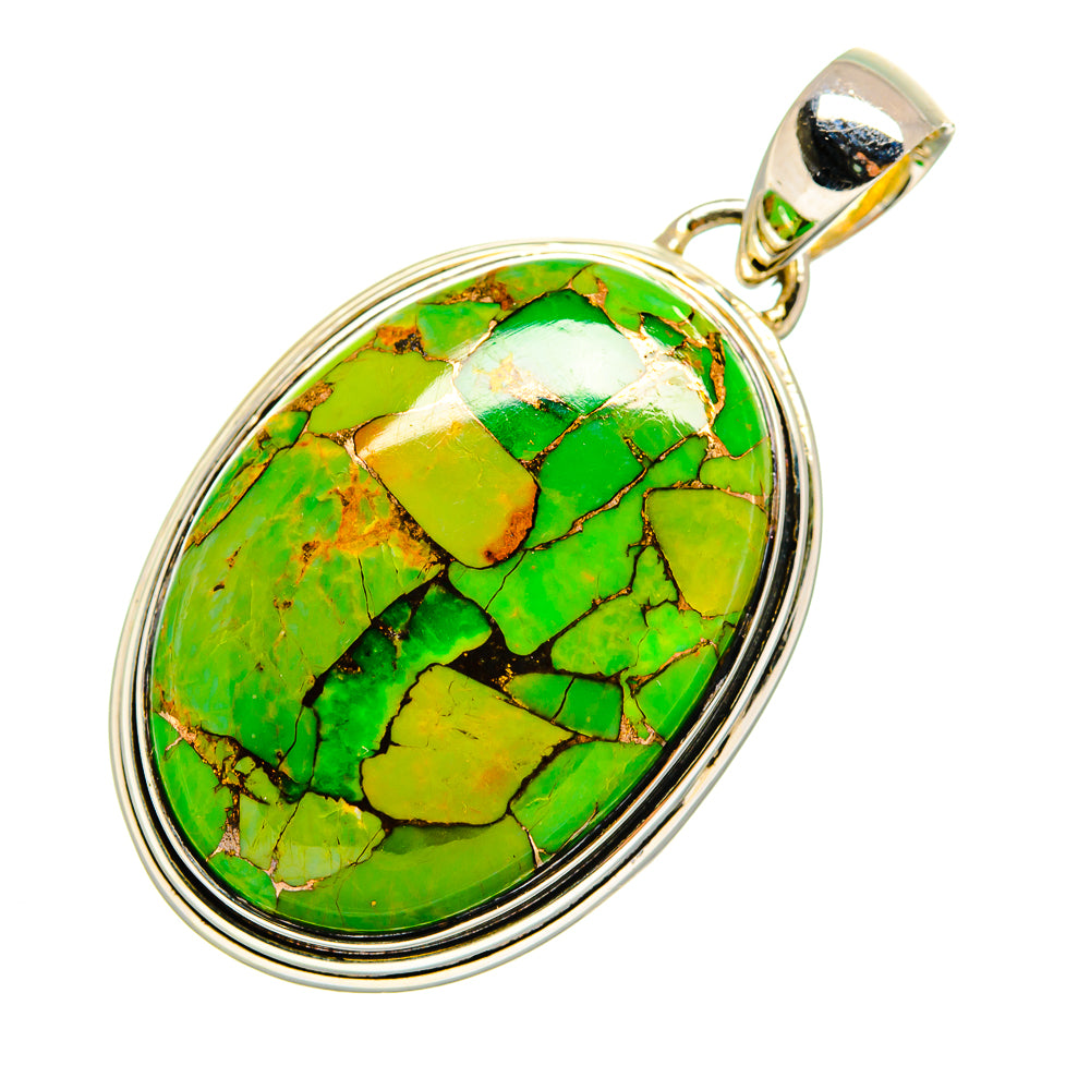 Green Copper Composite Turquoise Pendants handcrafted by Anasilvercos - PD12119