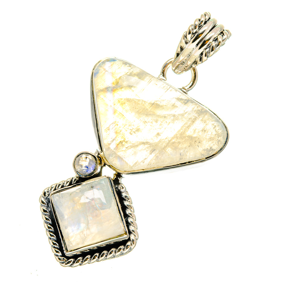 Rainbow Moonstone Pendants handcrafted by Anasilvercos - PD12129