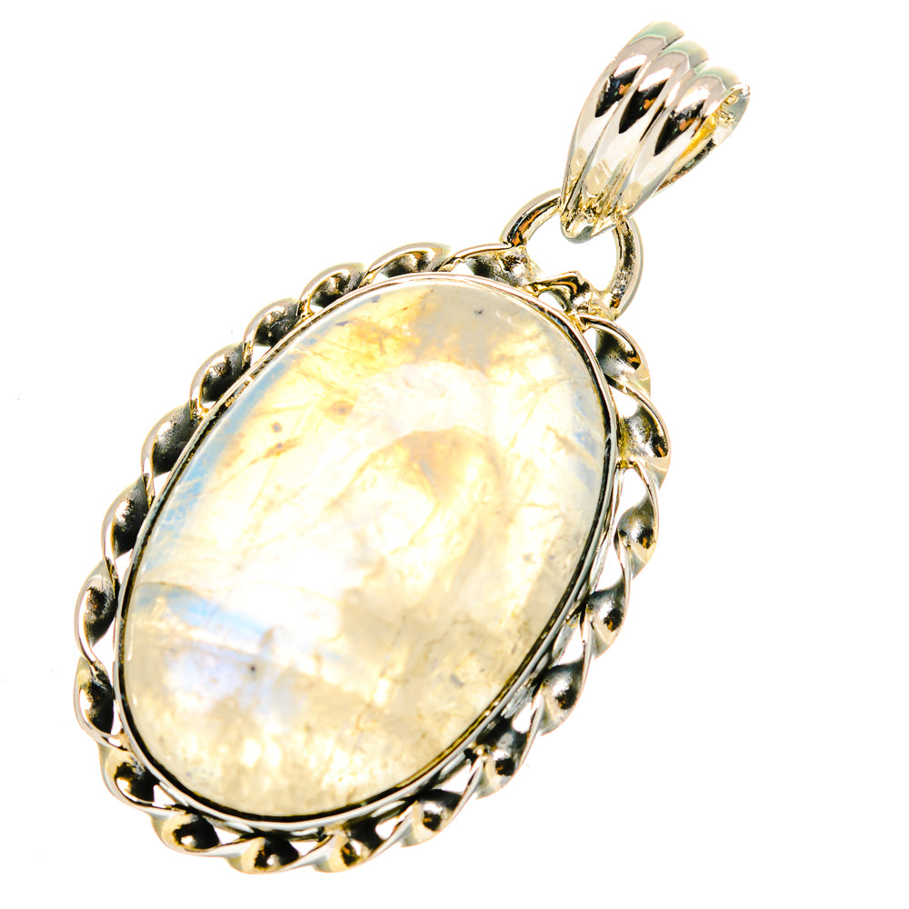 Rainbow Moonstone Pendants handcrafted by Anasilvercos - PD12133