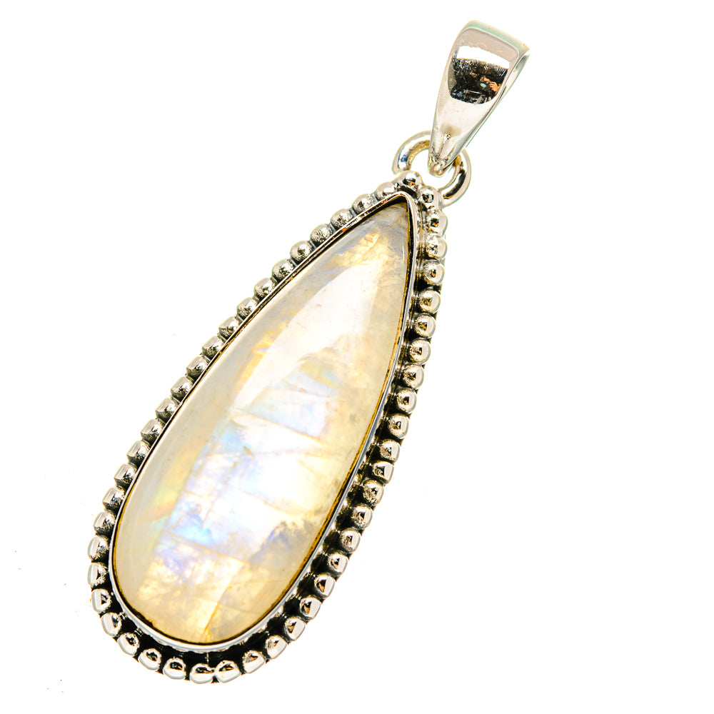 Rainbow Moonstone Pendants handcrafted by Anasilvercos - PD12135