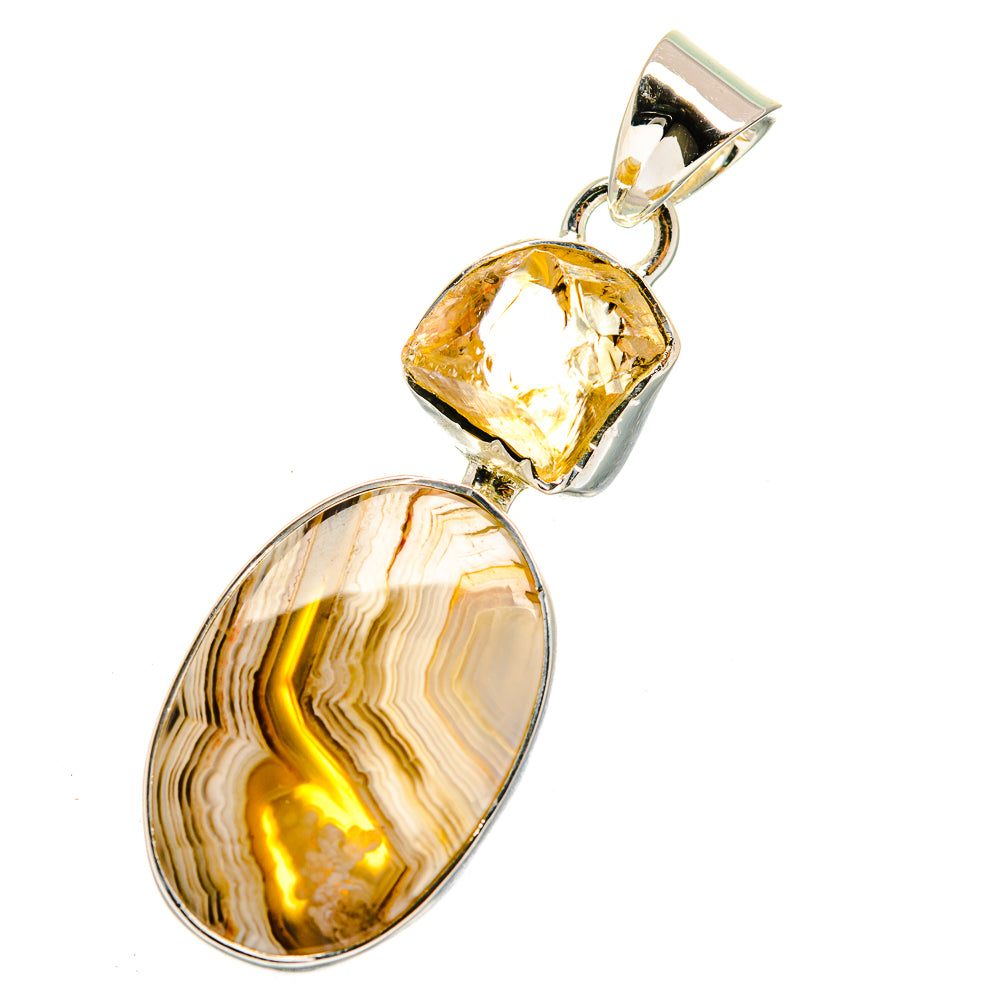 Laguna Lace Agate Pendants handcrafted by Anasilvercos - PD12136