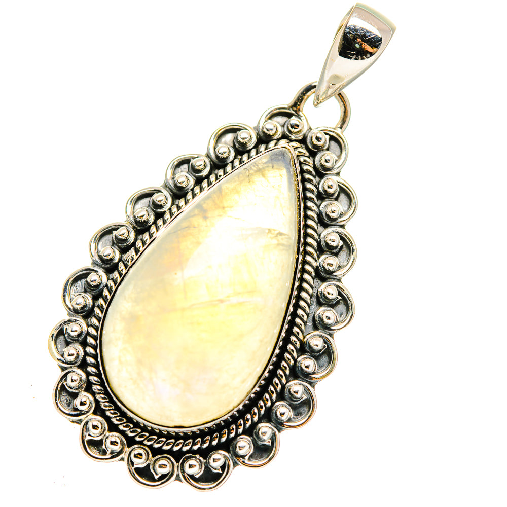Rainbow Moonstone Pendants handcrafted by Anasilvercos - PD12139