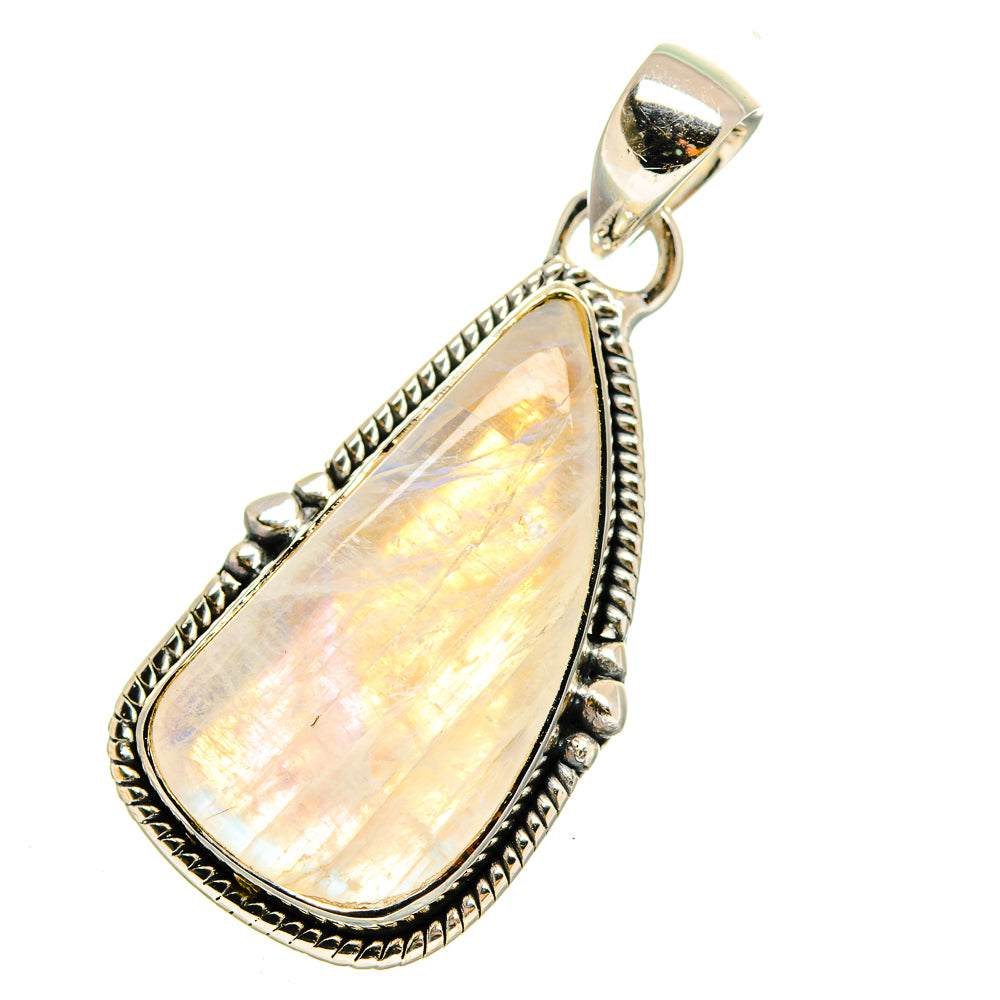 Rainbow Moonstone Pendants handcrafted by Anasilvercos - PD12146