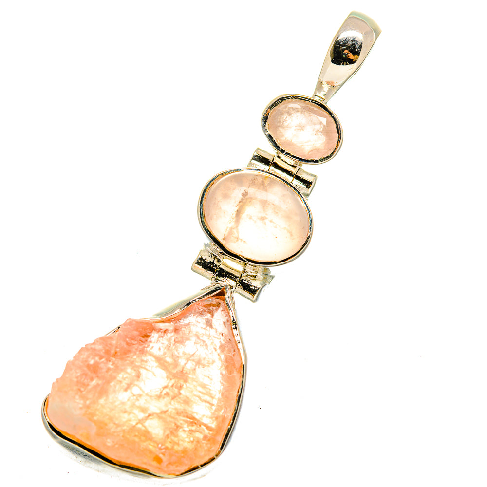 Rose Quartz Pendants handcrafted by Anasilvercos - PD12153