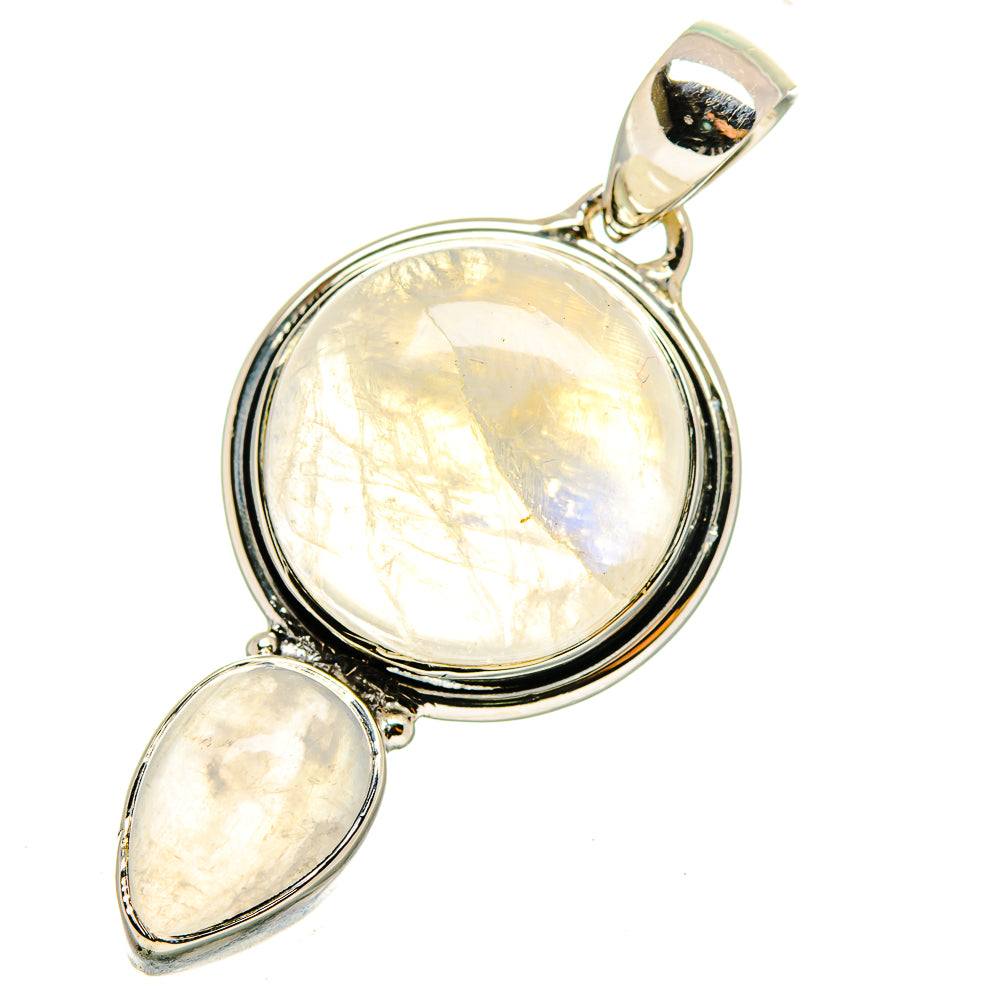 Rainbow Moonstone Pendants handcrafted by Anasilvercos - PD12156