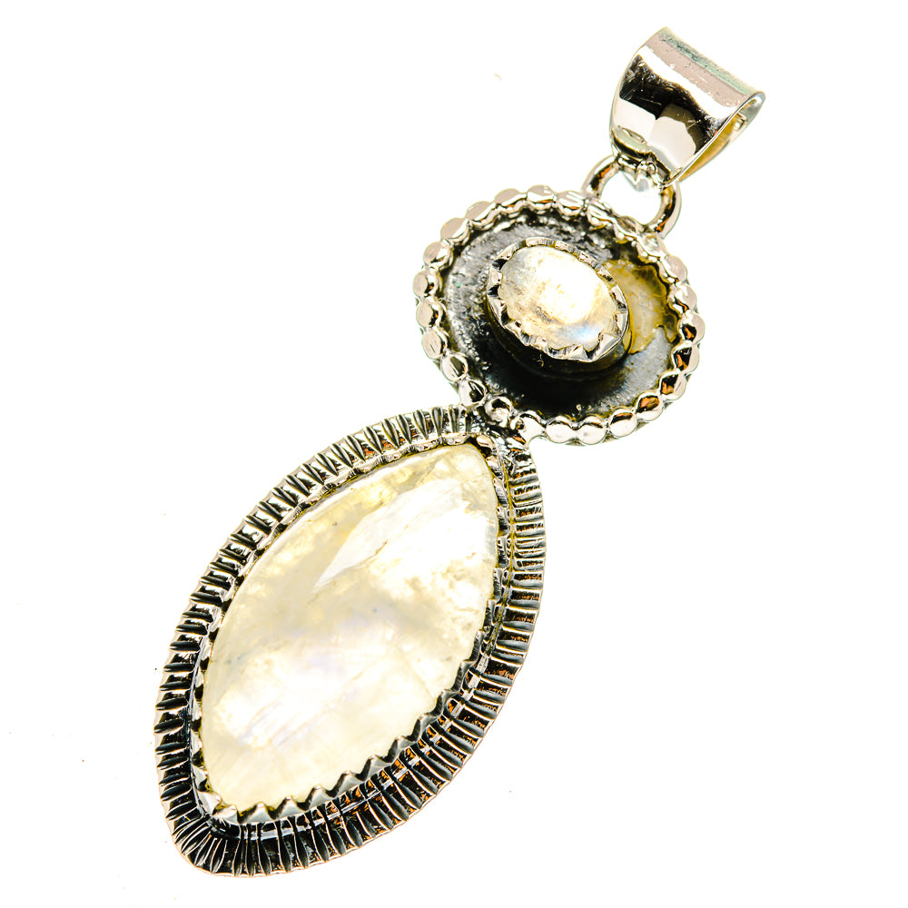 Rainbow Moonstone Pendants handcrafted by Anasilvercos - PD12201