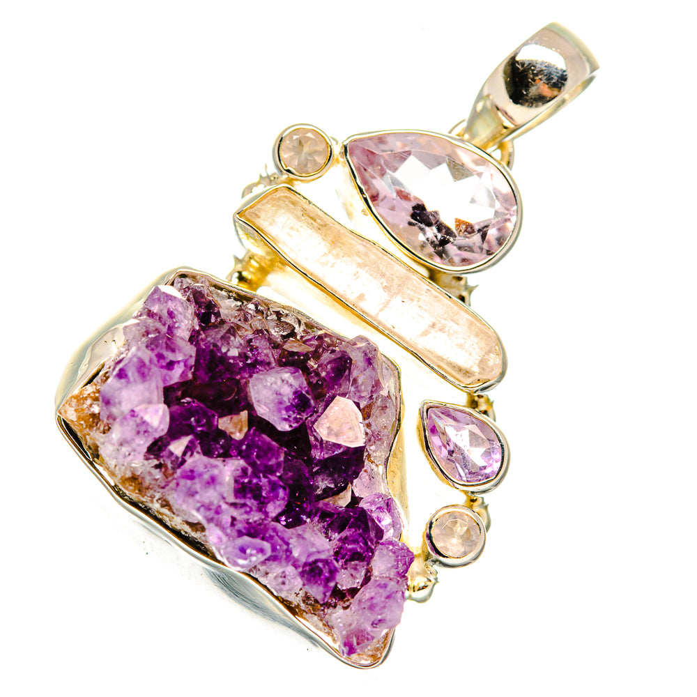 Amethyst Crystal Pendants handcrafted by Anasilvercos - PD12214