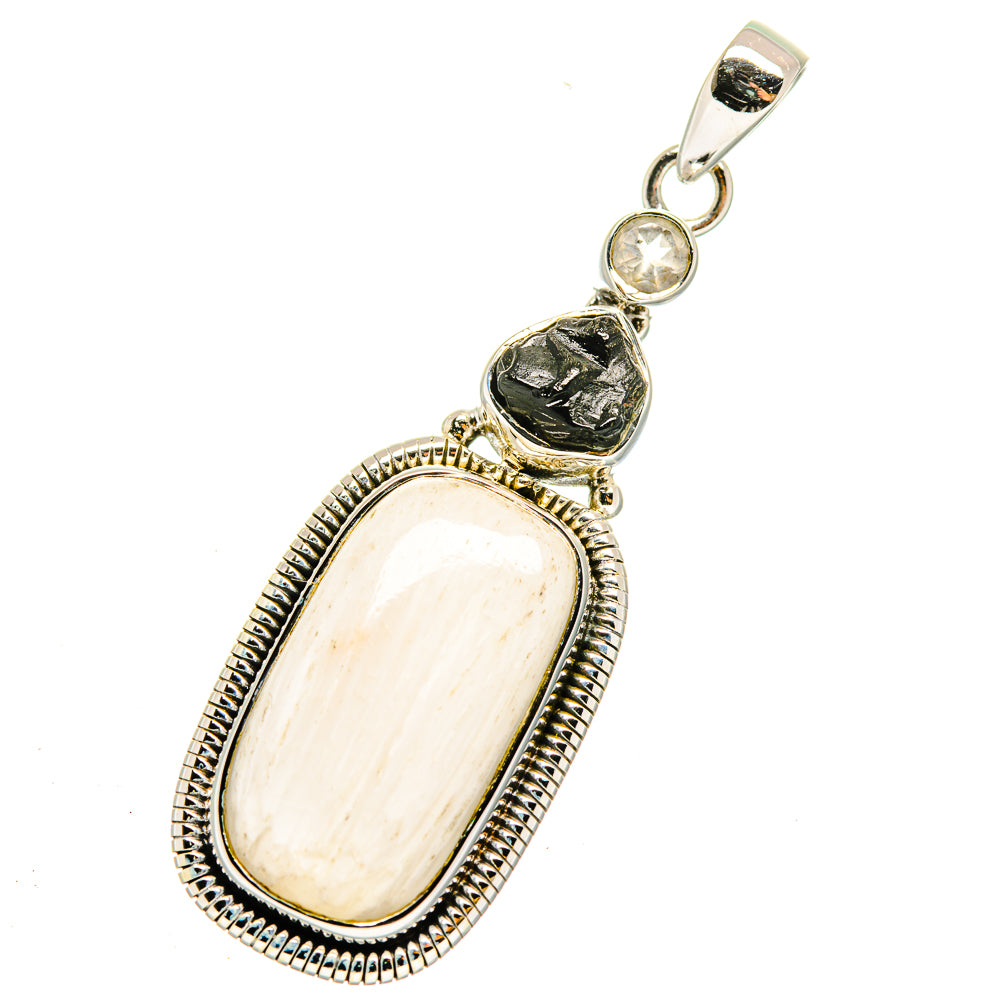 White Scolecite Pendants handcrafted by Anasilvercos - PD12234