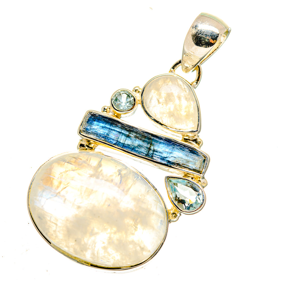 Rainbow Moonstone Pendants handcrafted by Anasilvercos - PD12248