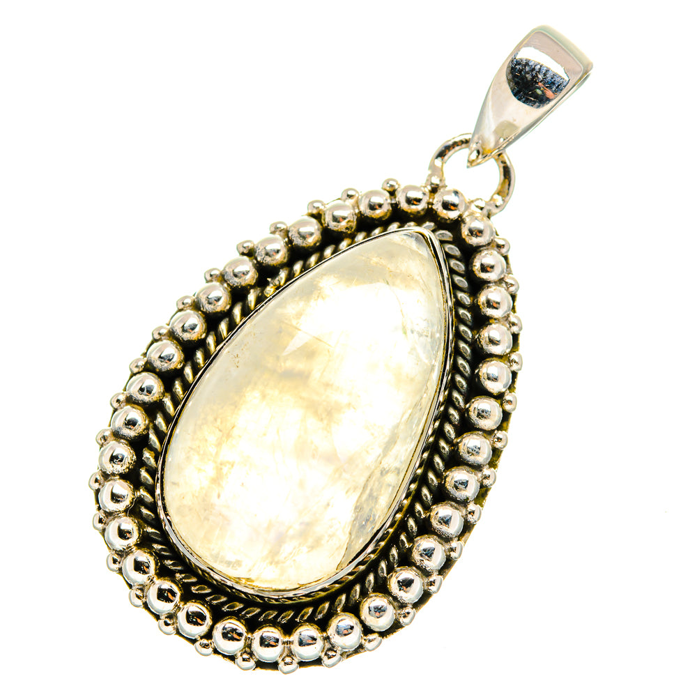 Rainbow Moonstone Pendants handcrafted by Anasilvercos - PD12267