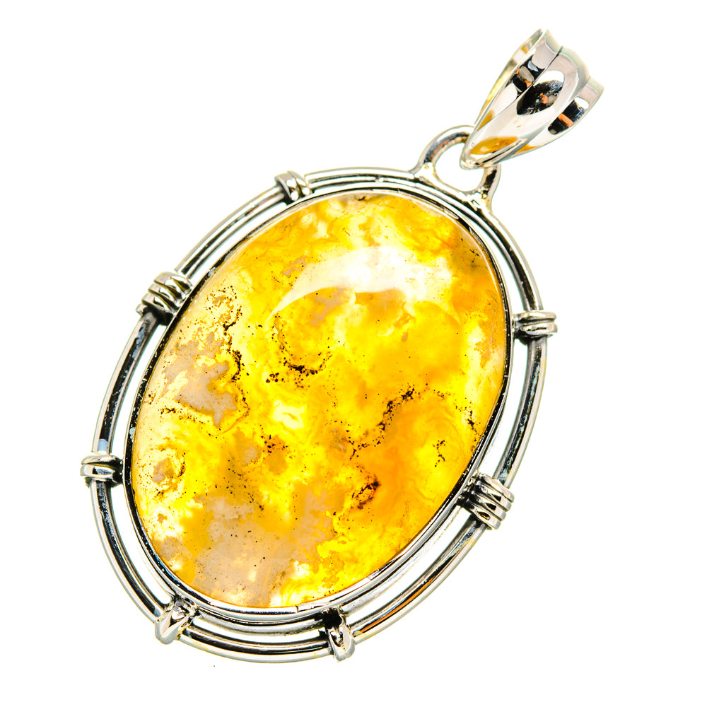 Plume Agate Pendants handcrafted by Anasilvercos - PD12282