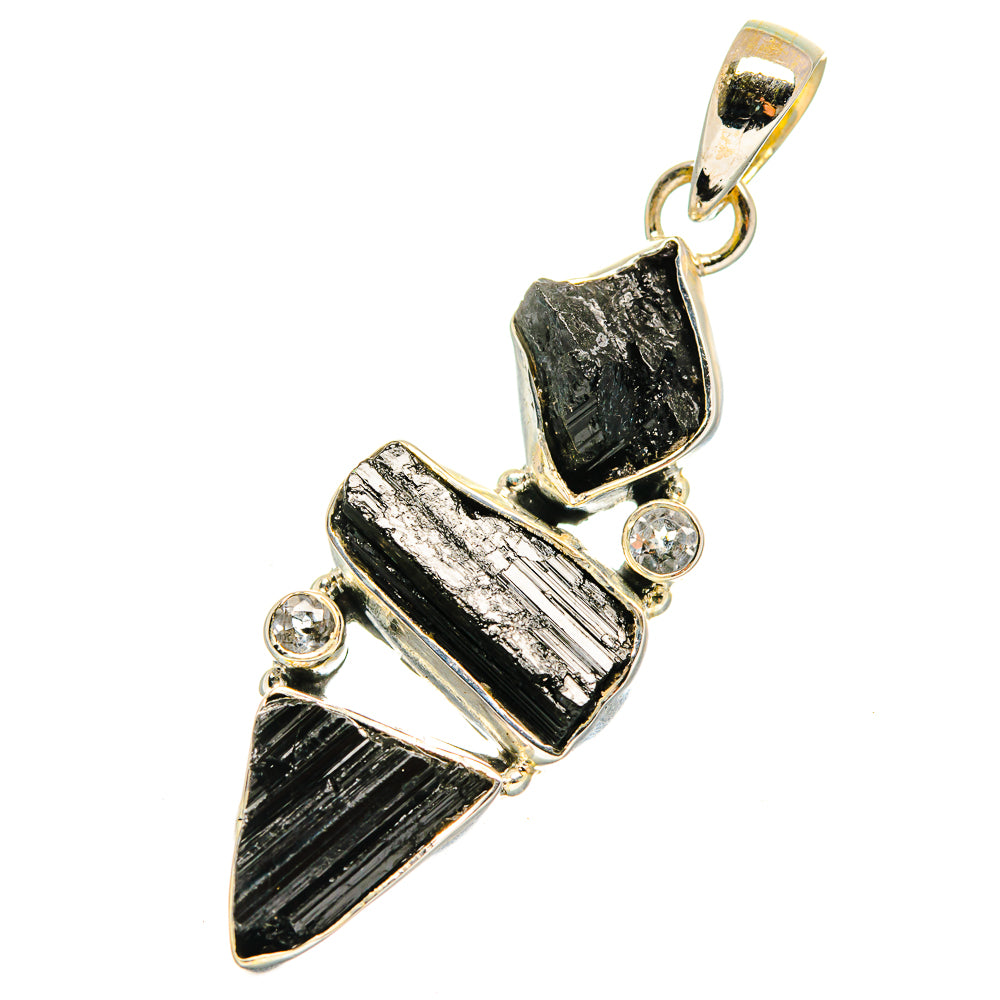 Black Tourmaline Pendants handcrafted by Anasilvercos - PD12283