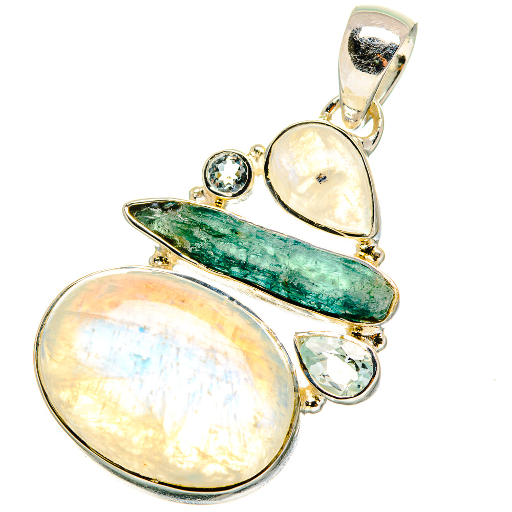 Rainbow Moonstone Pendants handcrafted by Anasilvercos - PD12289