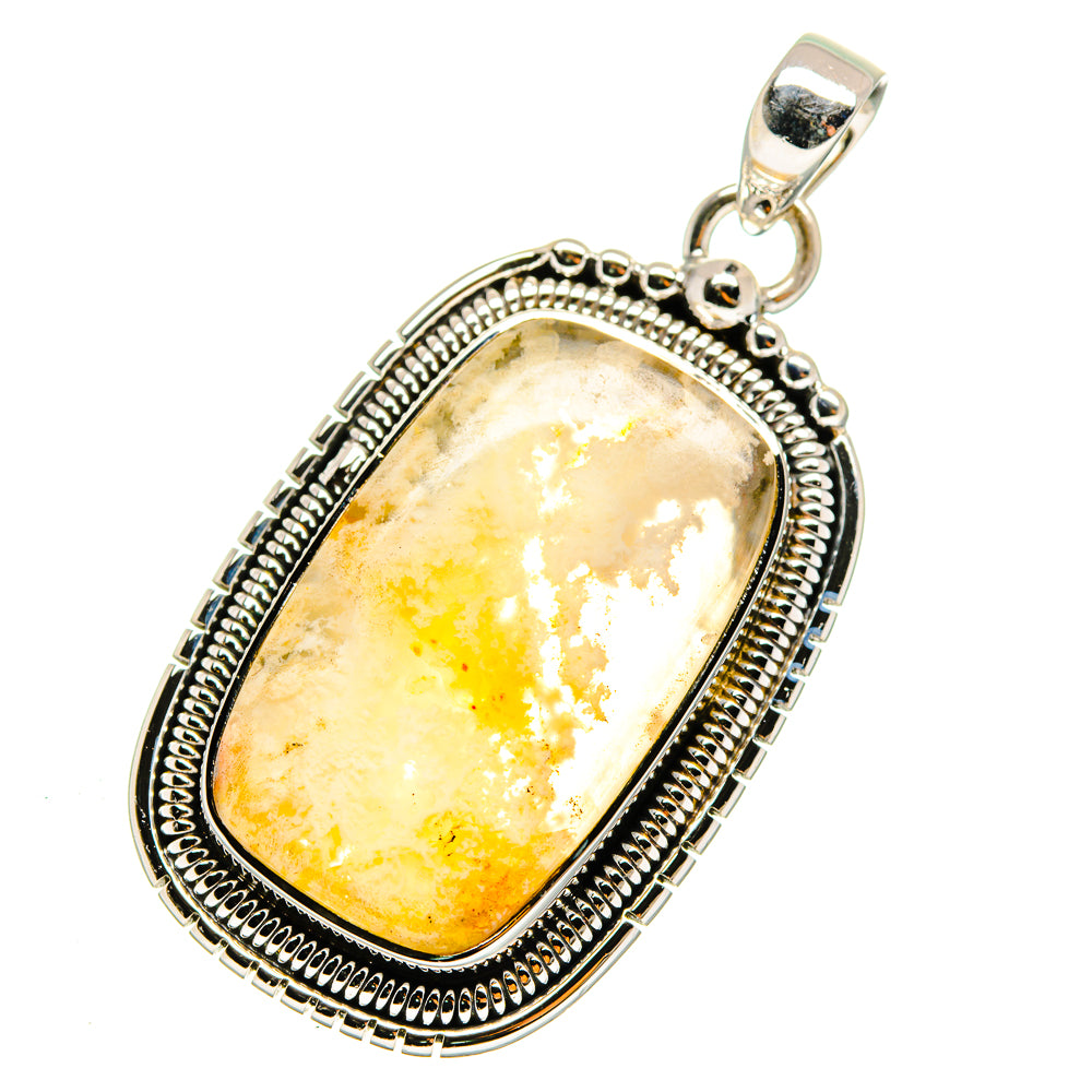 Plume Agate Pendants handcrafted by Anasilvercos - PD12331