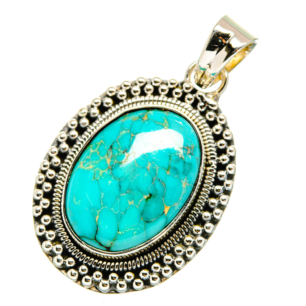 Tibetan Turquoise Pendants handcrafted by Anasilvercos - PD12347