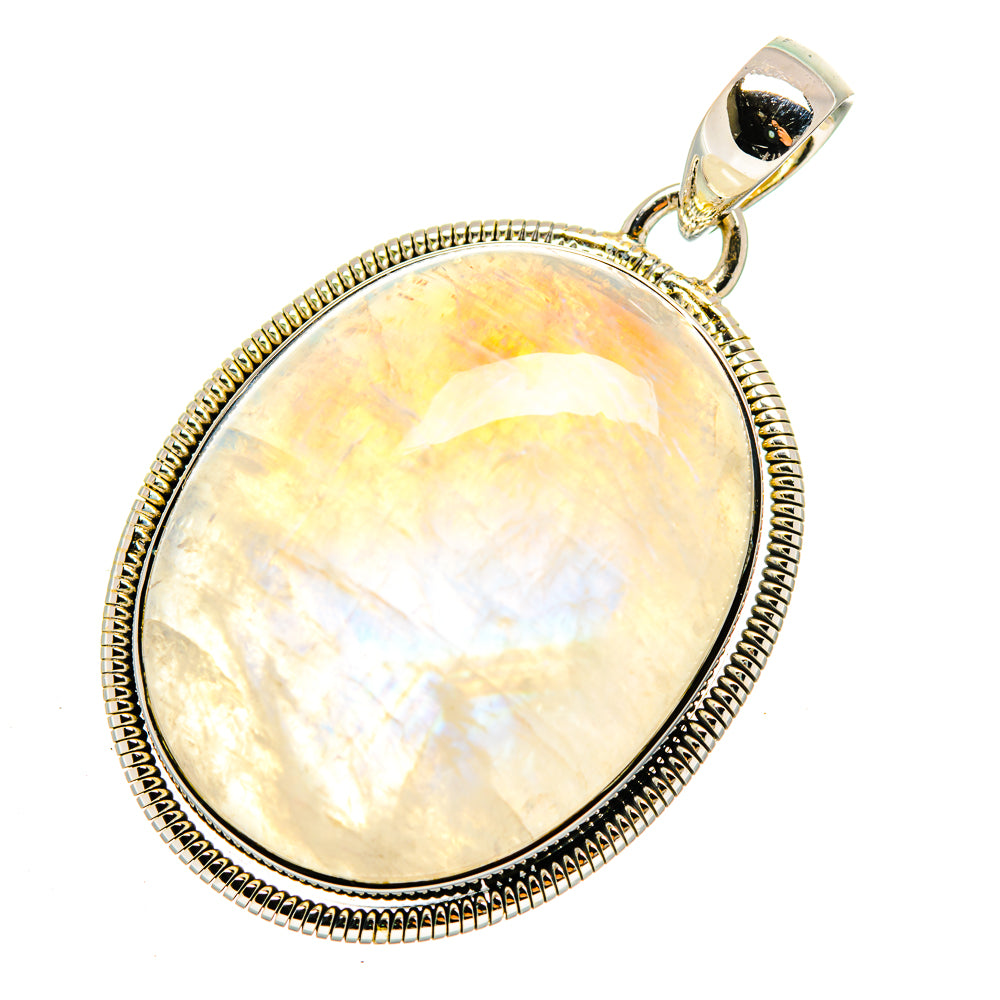 Rainbow Moonstone Pendants handcrafted by Anasilvercos - PD12348