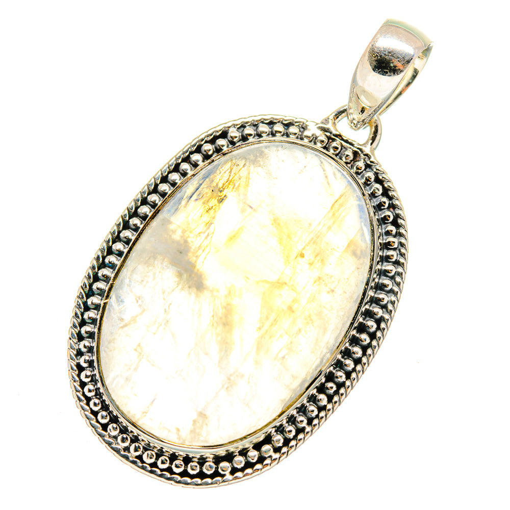 Rainbow Moonstone Pendants handcrafted by Anasilvercos - PD12366