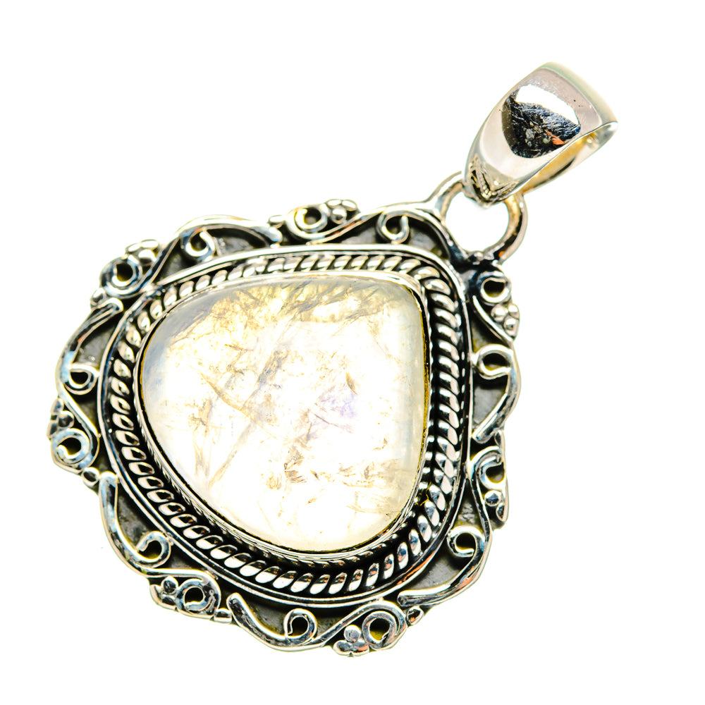 Rainbow Moonstone Pendants handcrafted by Anasilvercos - PD12408