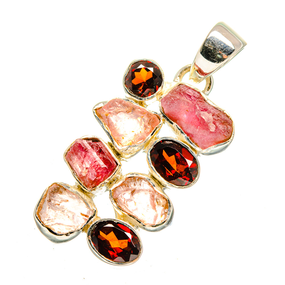 Pink Tourmaline Pendants handcrafted by Anasilvercos - PD12416
