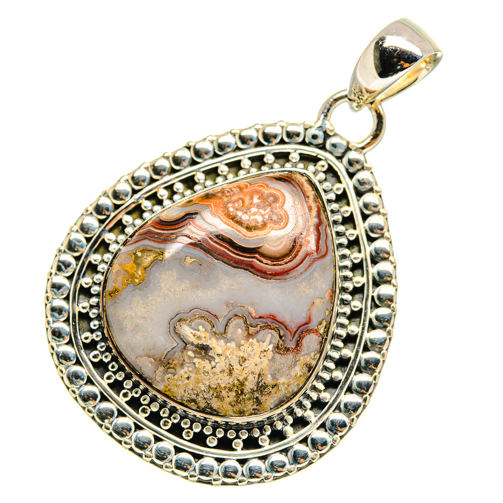 Crazy Lace Agate Pendants handcrafted by Anasilvercos - PD12436