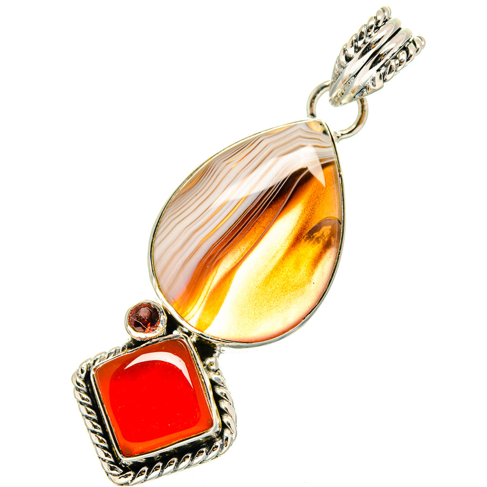 Botswana Agate Pendants handcrafted by Anasilvercos - PD12442