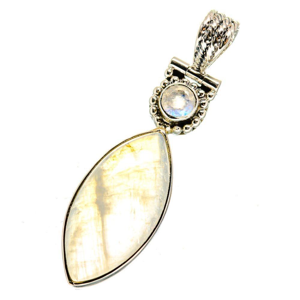 Rainbow Moonstone Pendants handcrafted by Anasilvercos - PD12452