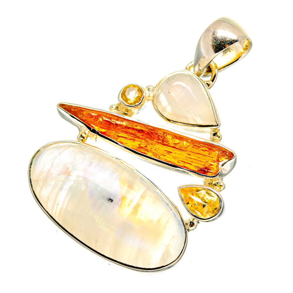 Rainbow Moonstone Pendants handcrafted by Anasilvercos - PD12459