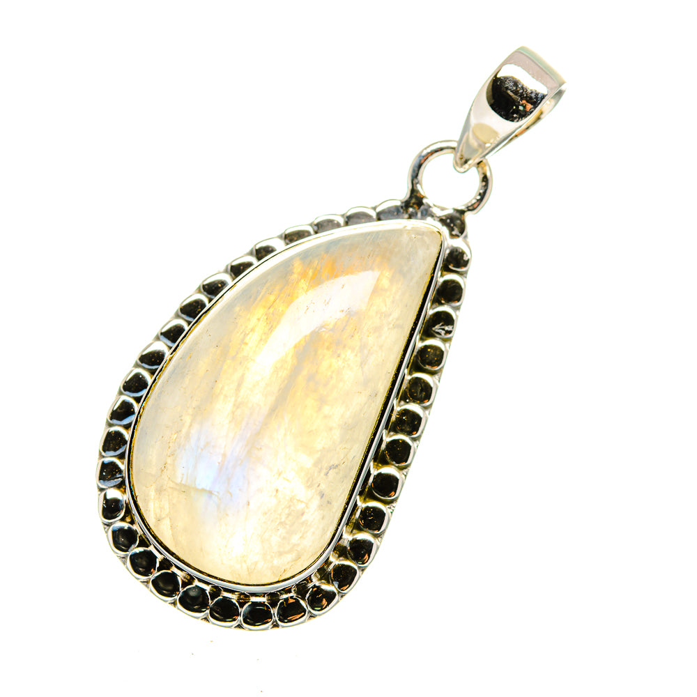 Rainbow Moonstone Pendants handcrafted by Anasilvercos - PD12492
