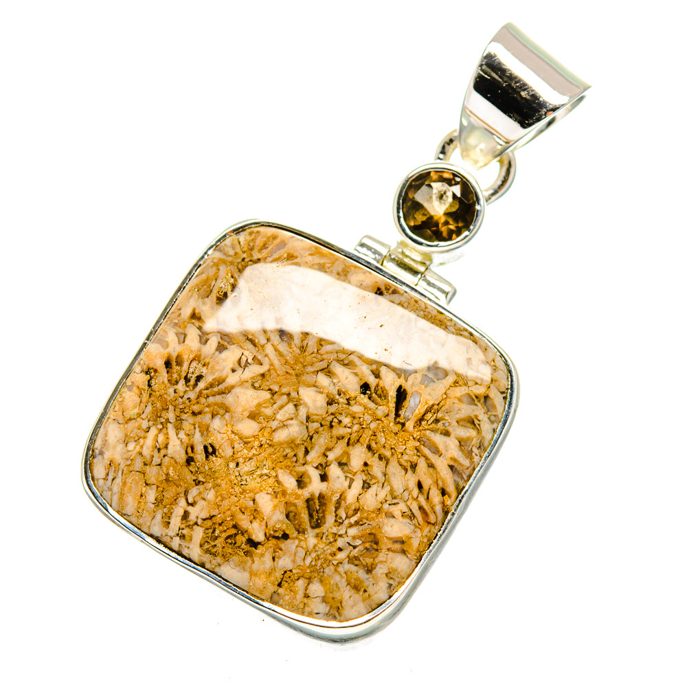 Fossil Coral Pendants handcrafted by Anasilvercos - PD12496