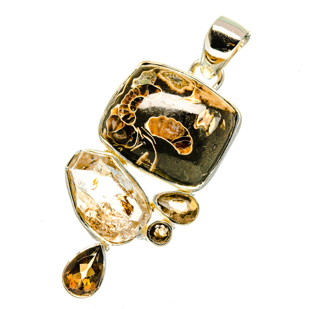 Turritella Agate Pendants handcrafted by Anasilvercos - PD12513