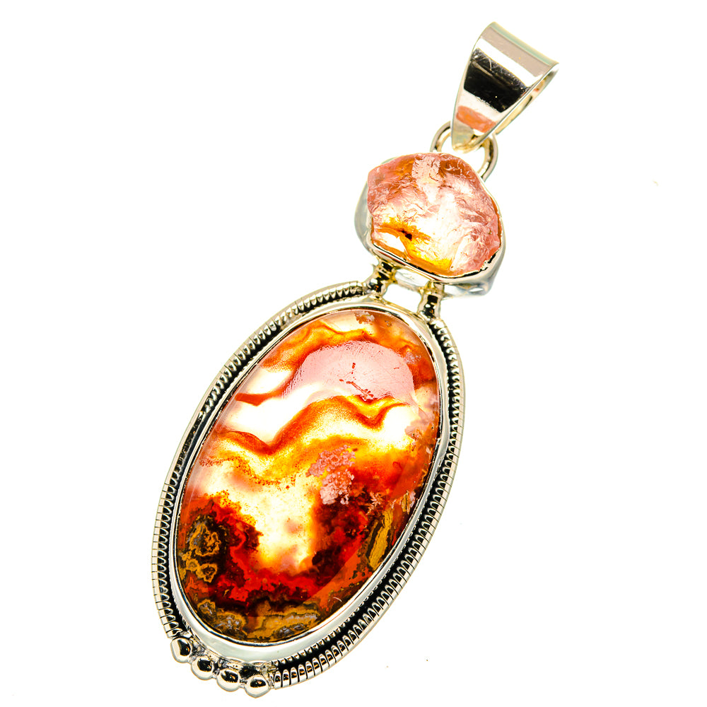 Crazy Lace Agate Pendants handcrafted by Anasilvercos - PD12533