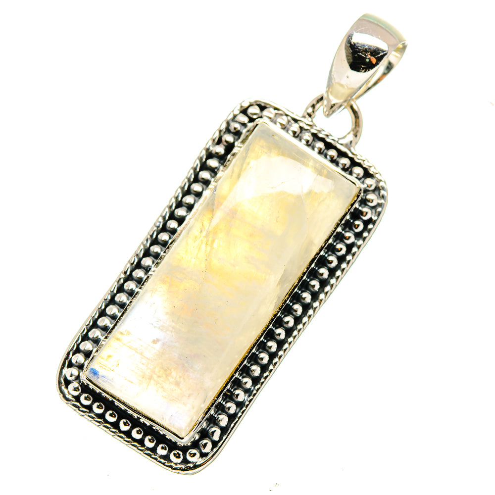 Rainbow Moonstone Pendants handcrafted by Anasilvercos - PD12556