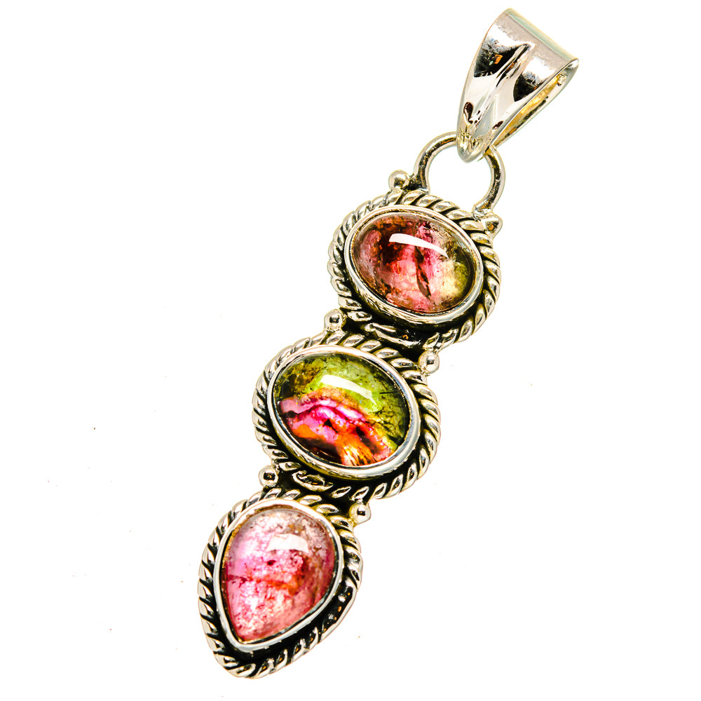 Watermelon Tourmaline Pendants handcrafted by Anasilvercos - PD12577