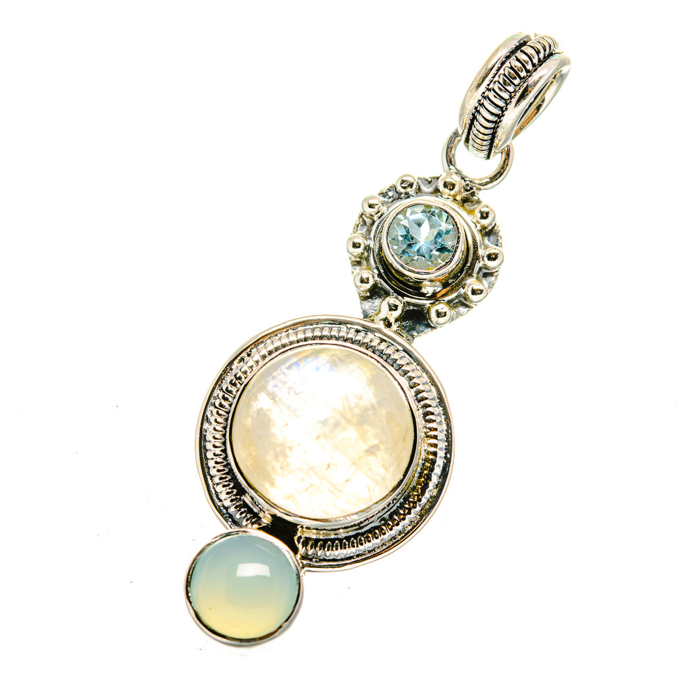 Rainbow Moonstone Pendants handcrafted by Anasilvercos - PD12578
