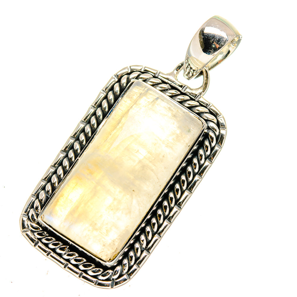 Rainbow Moonstone Pendants handcrafted by Anasilvercos - PD12597