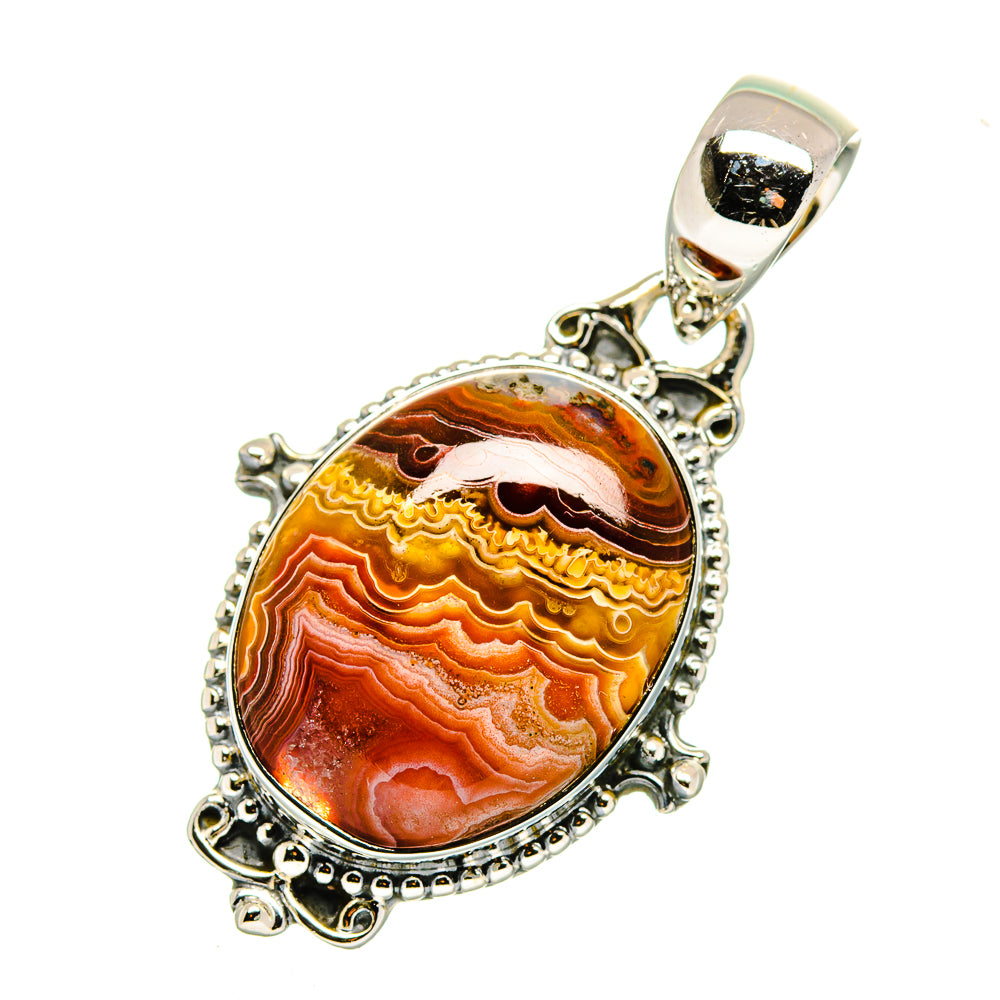 Crazy Lace Agate Pendants handcrafted by Anasilvercos - PD12598