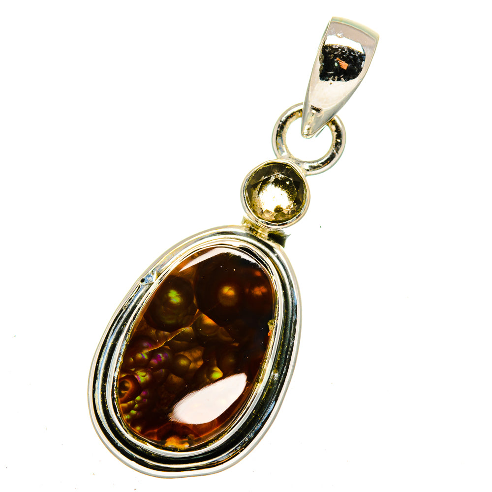 Mexican Fire Agate Pendants handcrafted by Anasilvercos - PD12602