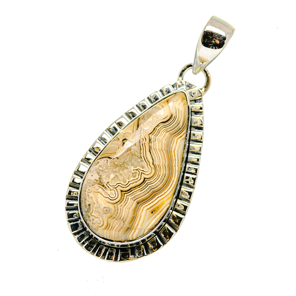Laguna Lace Agate Pendants handcrafted by Anasilvercos - PD12615 - Photo 2
