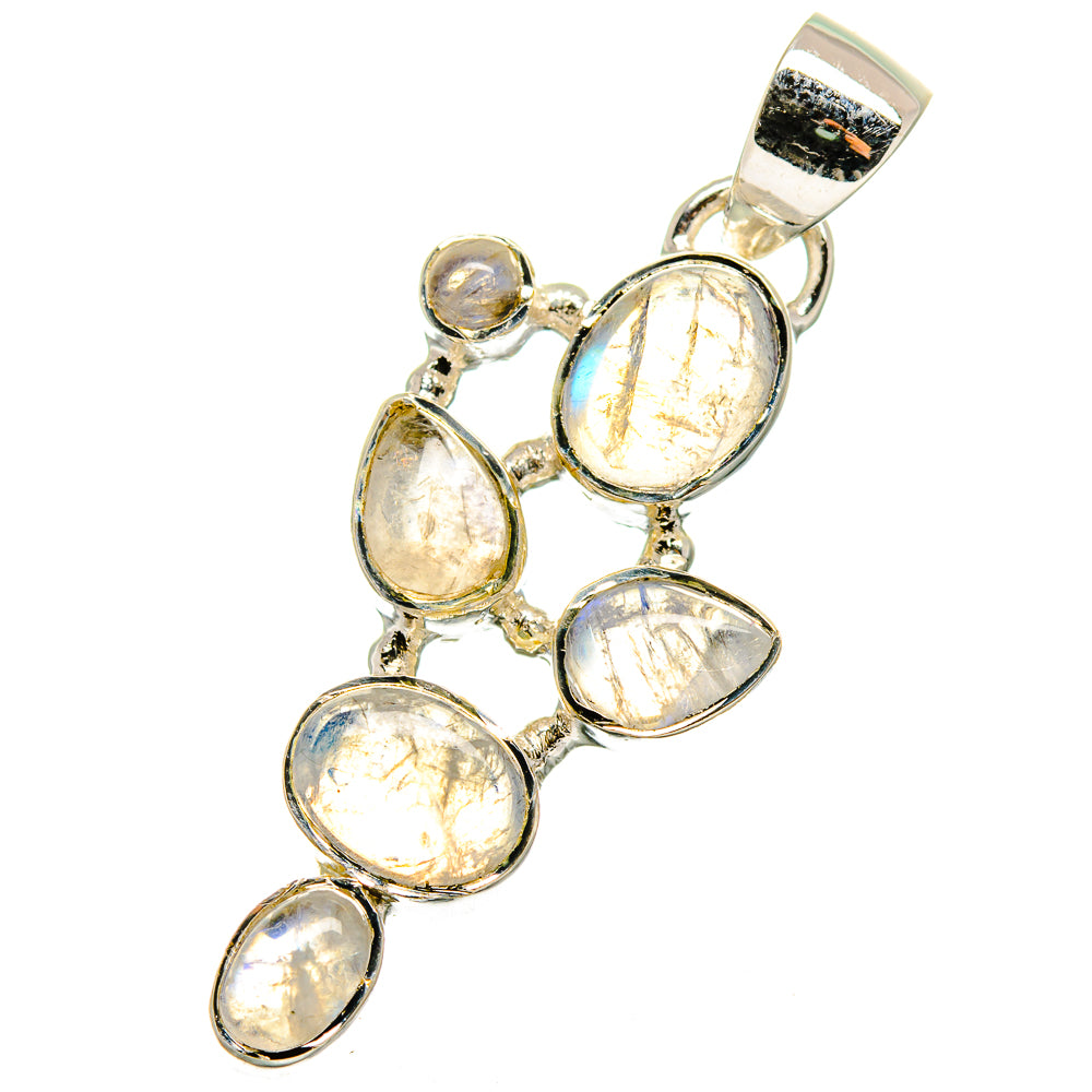 Rainbow Moonstone Pendants handcrafted by Anasilvercos - PD12645